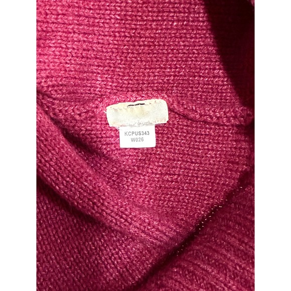 DKNY JEANS PETITES Women Burgundy Embellished Cardigan Sweater Size M 3/4 Sleeve - Picture 7 of 8